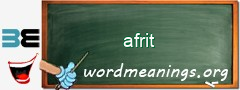WordMeaning blackboard for afrit